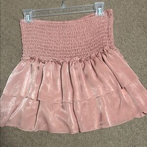 Chic Ruffled Mini Skirt in Blush Pink from Dillards
